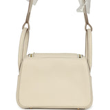 Hermes Mini Lindy II Craie Clemence Gold Hardware
