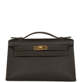 Hermes Kelly Pochette Bai-Brun Swift Gold Hardware
