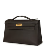 Hermes Kelly Pochette Bai-Brun Swift Gold Hardware