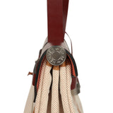 Hermes Special Order (HSS) Herbag Zip PM 31 "Brides de Gala" Rouge H Vache Hunter and Ecru & Beige Toile H Canvas Palladium Hardware