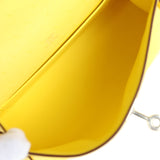 Hermes Kelly Pochette Jaune Citron Ostrich Palladium Hardware