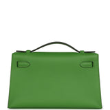 Hermes Kelly Pochette Vert Yucca Swift Palladium Hardware