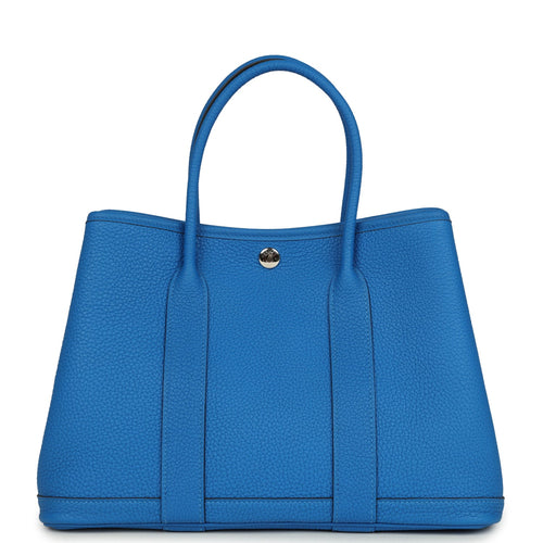 Hermes Garden Party 30 Bleu Hydra Negonda Palladium Hardware