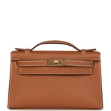 Hermes Kelly Pochette Gold Swift Gold Hardware
