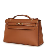 Hermes Kelly Pochette Gold Swift Gold Hardware