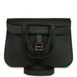 Hermes Halzan 25 Black Clemence Gold Hardware