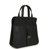 Hermes Halzan 25 Black Clemence Gold Hardware