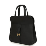 Hermes Halzan 25 Black Clemence Gold Hardware