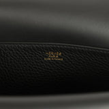 Hermes Halzan 25 Black Clemence Gold Hardware