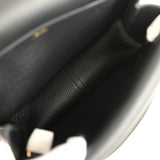 Hermes Halzan 25 Black Clemence Gold Hardware
