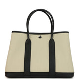 Hermes Garden Party 30 Beton Toile Officier Canvas and Black Negonda Palladium Hardware