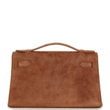 Vintage Hermes Kelly Pochette Fauve Doblis Palladium Hardware