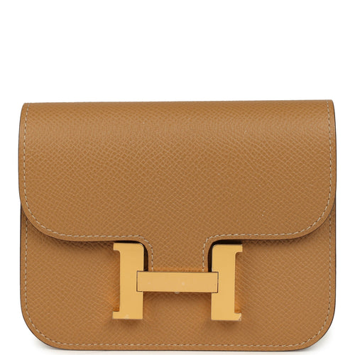 Hermes Constance Slim Wallet Biscuit Epsom Gold Hardware