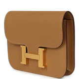 Hermes Constance Slim Wallet Biscuit Epsom Gold Hardware