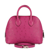 Hermes Mini 1923 Bolide Rose Poupre Ostrich Palladium Hardware