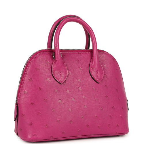 Hermes Mini 1923 Bolide Rose Poupre Ostrich Palladium Hardware