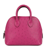 Hermes Mini 1923 Bolide Rose Poupre Ostrich Palladium Hardware