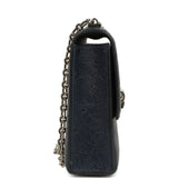 Pre-owned Hermes Mini Verrou Chaine Bag Bleu Iris Ostrich Palladium Hardware