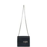 Pre-owned Hermes Mini Verrou Chaine Bag Bleu Iris Ostrich Palladium Hardware