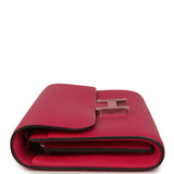 Pre-owned Hermes Constance Wallet To Go Rose Mexico Epsom Lizard Marquette Palladium Hardware