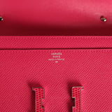 Pre-owned Hermes Constance Wallet To Go Rose Mexico Epsom Lizard Marquette Palladium Hardware