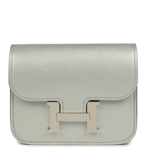 Hermes Constance Slim Wallet Argent Chevre Chamkilight Palladium Hardware
