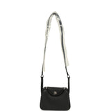 Hermes Mini Lindy II Black Clemence Palladium Hardware