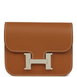 Hermes Constance Slim Wallet Gold Epsom Palladium Hardware