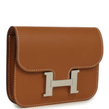 Hermes Constance Slim Wallet Gold Epsom Palladium Hardware