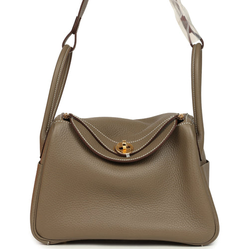 Hermes Lindy 26 Etoupe Clemence Gold Hardware