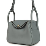 Hermes Mini Lindy II Gris Pantin Clemence Palladium Hardware