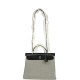 Hermes Herbag Zip PM 31 Black Vache Hunter and Ecru-Black Criss Viking Canvas Palladium Hardware