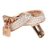 Hermes Kelly Gavroche Ring 18K Rose Gold Hardware & Diamonds