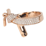 Hermes Kelly Gavroche Ring 18K Rose Gold Hardware & Diamonds