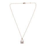 Hermes Amulettes Constance Pendant Necklace Diamonds 18K Rose Gold Hardware