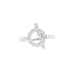 Hermes Finesse Ring Diamonds and 18K White Gold Hardware