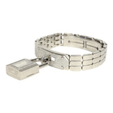 Hermes Kelly Watch Mini Model 16mm White Mother of Pearl, Stainless Steel Hardware and White Diamonds