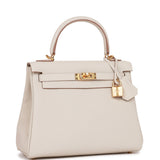 Hermes Kelly Retourne 25 Craie Togo Gold Hardware