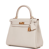 Hermes Kelly Retourne 25 Craie Togo Gold Hardware