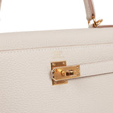 Hermes Kelly Retourne 25 Craie Togo Gold Hardware