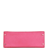 Hermes Kelly Sellier 28 Rose Tyrien Ostrich Palladium Hardware