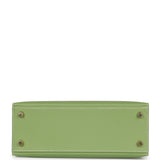 Hermes Special Order (HSS) Kelly Sellier 25 Vert Criquet Epsom Permabrass Hardware