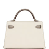 Hermes Special Order (HSS) Kelly Sellier 20 Nata and Gris Tourterelle Chevre Permabrass Hardware