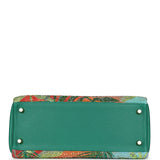 Custom Tropical Swarovski Crystal Hermes Kelly Retourne 28 Vert Vertigo Clemence Gold Hardware