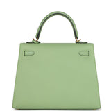 Hermes Kelly Sellier 25 Vert Criquet Epsom Gold Hardware