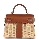 Pre-owned Hermes Mini Picnic Kelly 20 Fauve Barenia Palladium Hardware