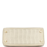 Pre-owned Hermes Kelly Retourne 25 Beton Matte Alligator Gold Hardware