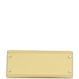 Pre-owned Hermes Special Order (HSS) Kelly Sellier 28 Rose Confetti and Jaune Poussin Epsom Palladium Hardware