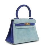 Vintage Hermes Kelly Sellier 20 Bleu Electric and Aqua Doblis Gold Hardware