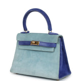 Vintage Hermes Kelly Sellier 20 Bleu Electric and Aqua Doblis Gold Hardware